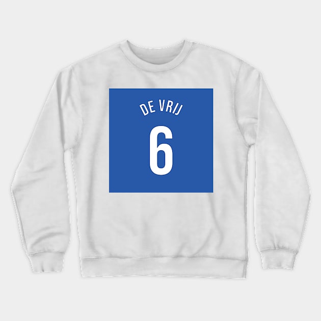 De Vrij 6 Home Kit - 22/23 Season Crewneck Sweatshirt by GotchaFace